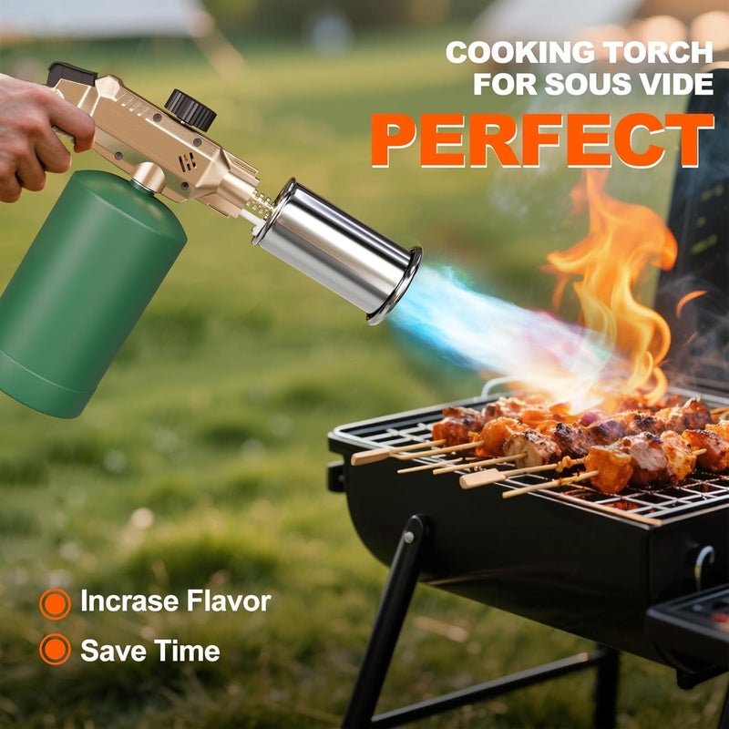 TAUSOM Propane Torch Gun, Powerful BBQ and Cooking Torch with Automatic Ignition, Handheld Kitchen Torch, Blow Torch Ideal for Searing Steaks, Welding and Festive Gifting - Image 3